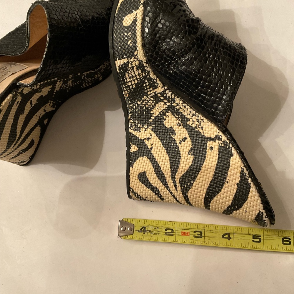 Jimmy Choo Black Snakeskin Zebra Wedge - image 3